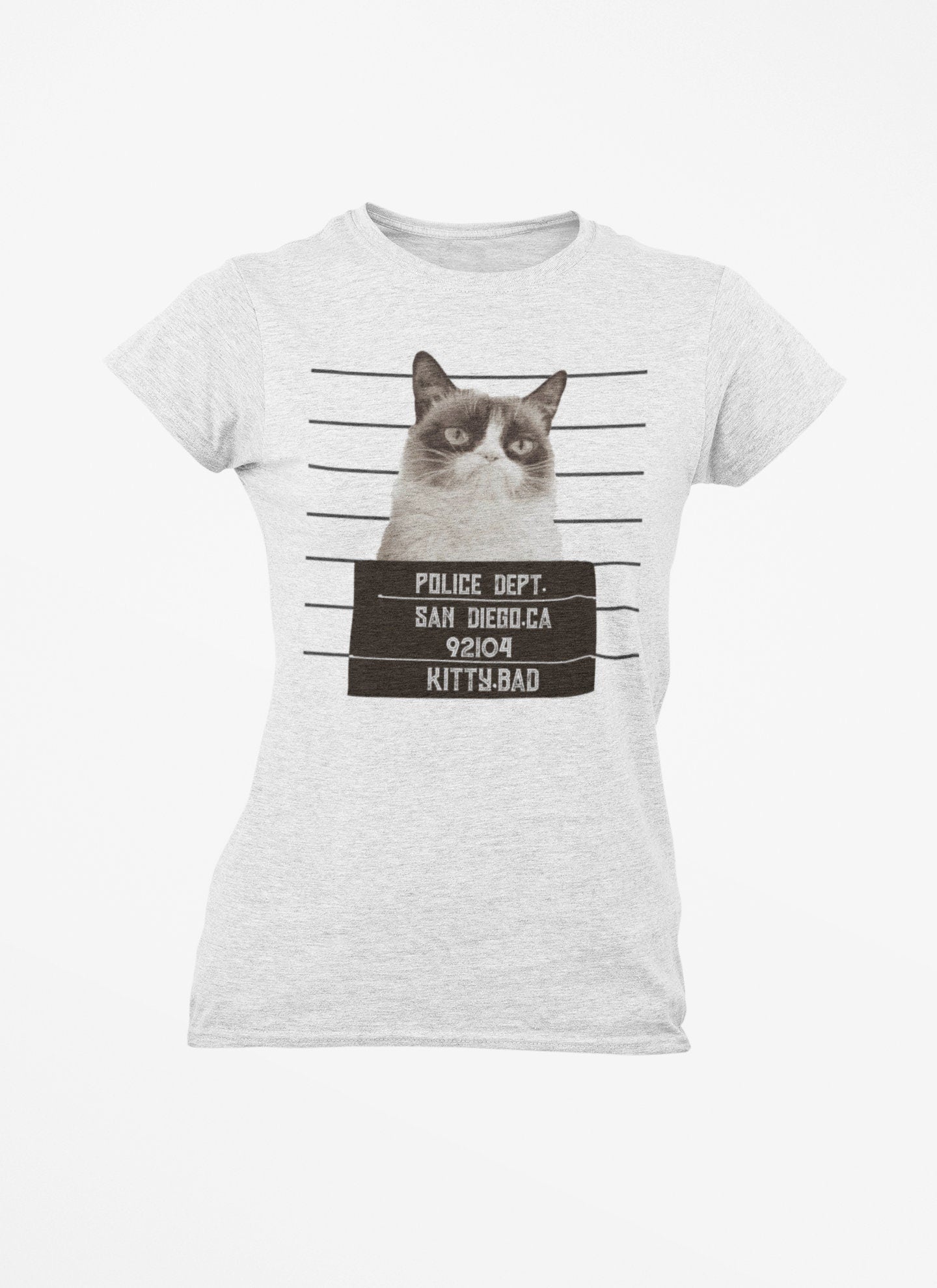 Grumpy Cat Mugshot Tshirt Funny Cat Jail