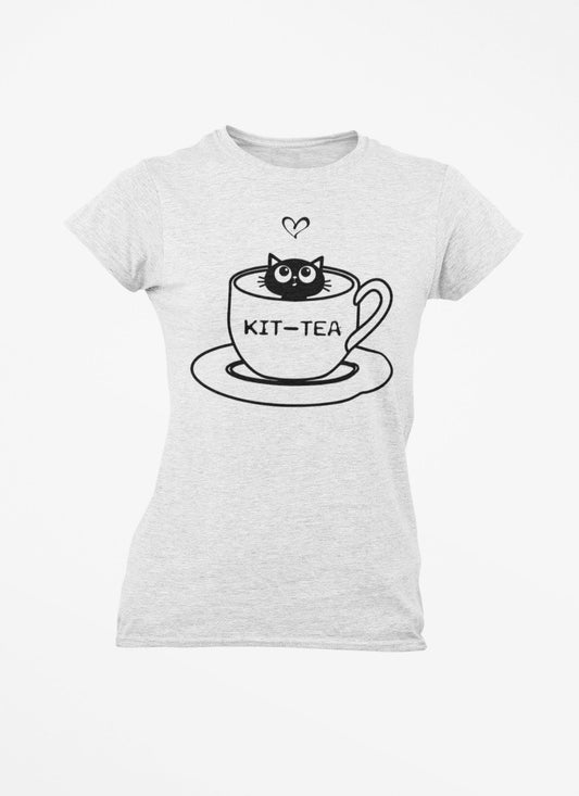 Kit Tea Tshirt Funny Cat Tea Time Tea Cup