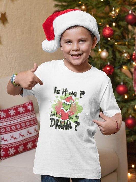 Grinchmas Am I the Drama Kids Tshirt Cute Christmas Gift Sarcastic grinch