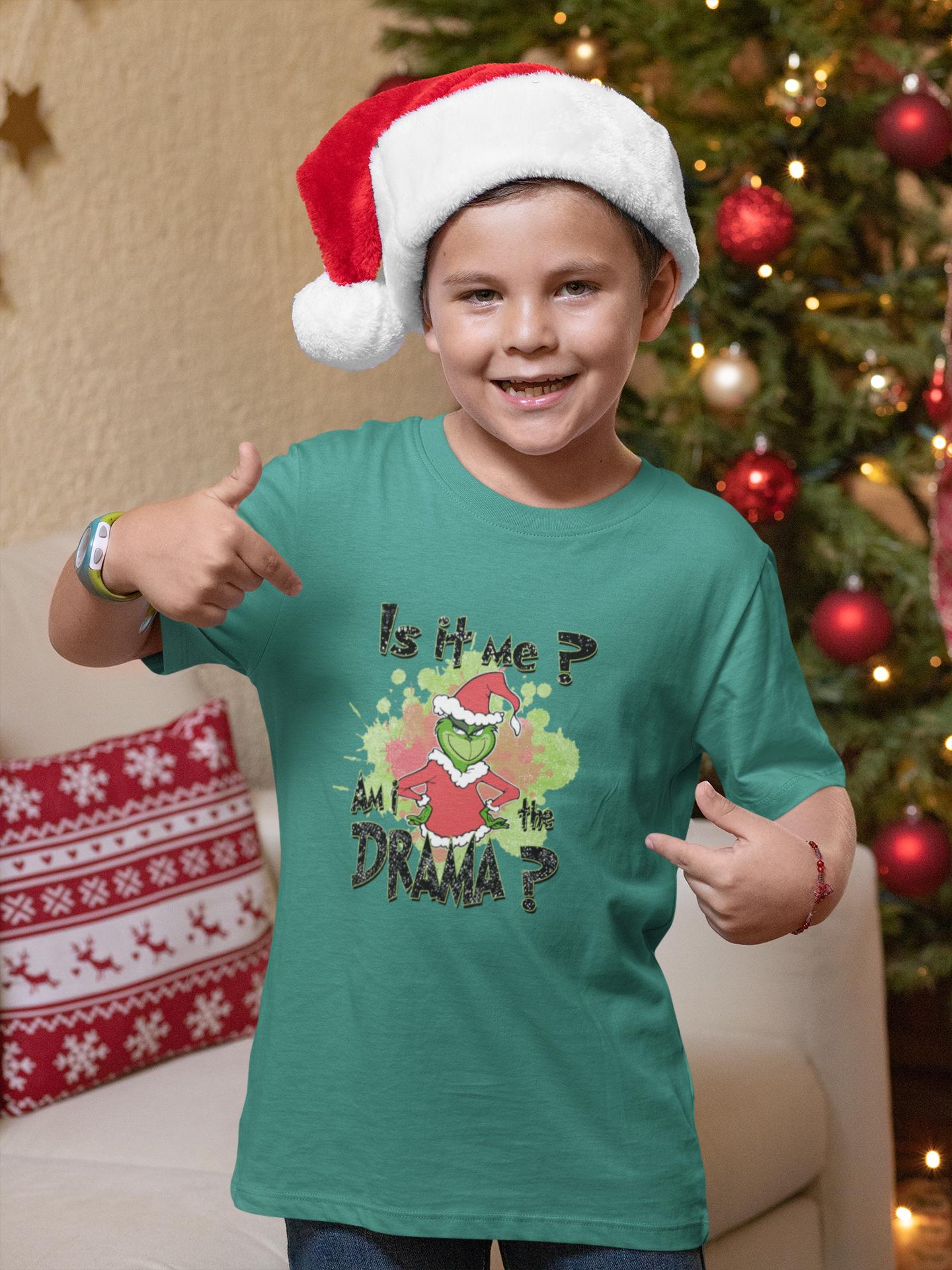 Grinchmas Am I the Drama Kids Tshirt Cute Christmas Gift Sarcastic grinch