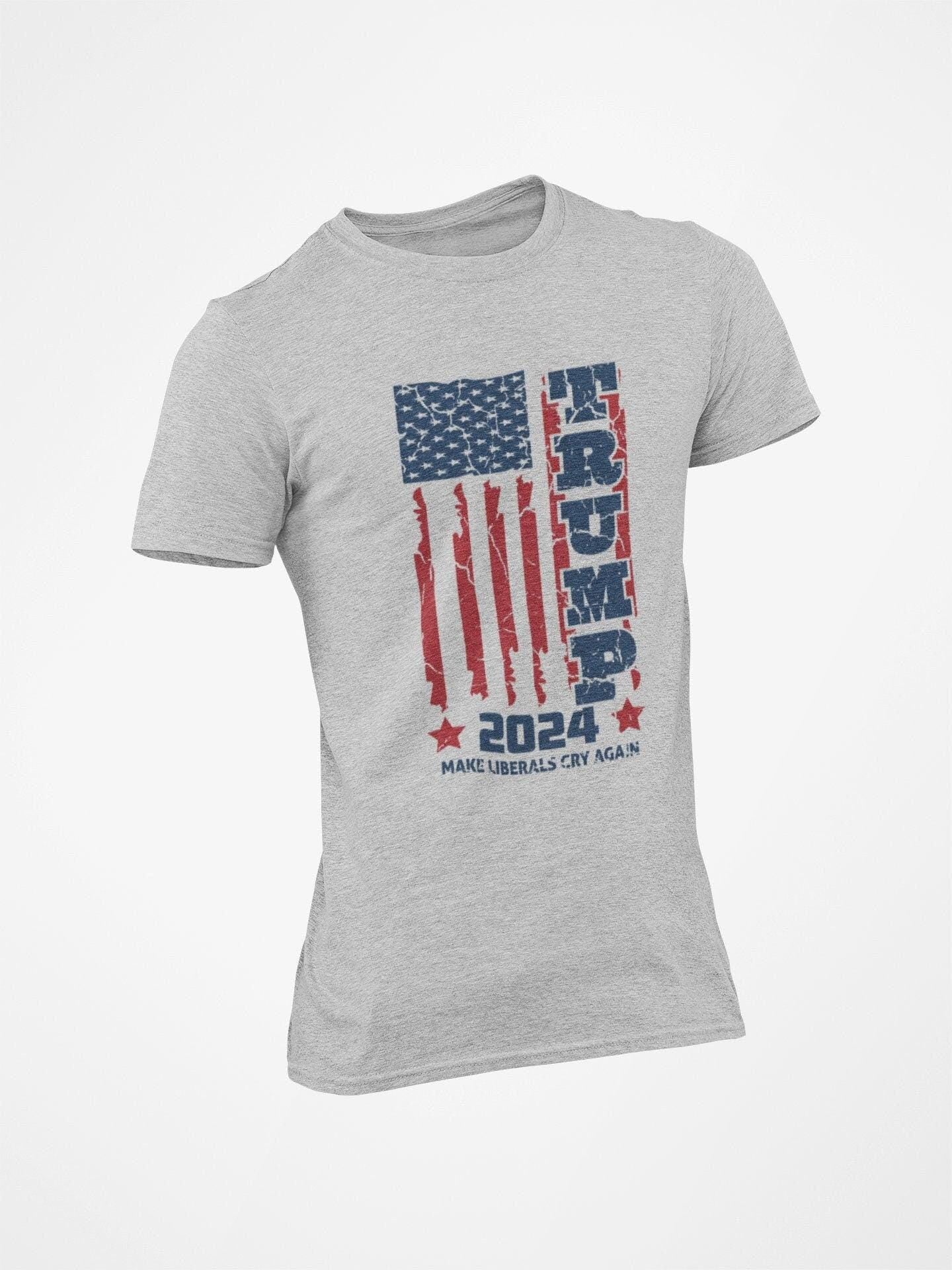 Trump American Flag Tshirt Funny Sarcastic Political President Campaign 2024